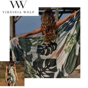 New Virginia Wolf Tropical Leaf Multi Wear Wrap Scarf Sarong Coverup